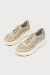 Dolce Vita Dolen Dark Taupe Nylon Platform Sneakers In Taupe
