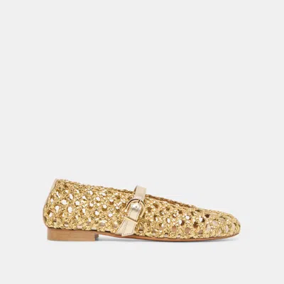 Dolce Vita Dover Ballet Flats In Gold Woven Stella Size 11 By