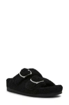 Dolce Vita Dv By  Aldon Faux Shearling Slide Sandal In Black