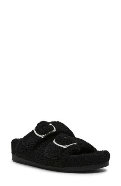 Dolce Vita Dv By  Aldon Faux Shearling Slide Sandal In Black