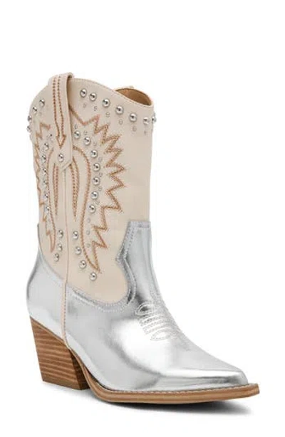 Dolce Vita Dv By  Aledo Studded Western Boot In Silver Multi