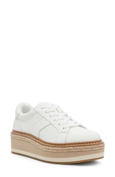 Dolce Vita Dv By  Bailey Espadrille Platform Sneaker In White Smooth