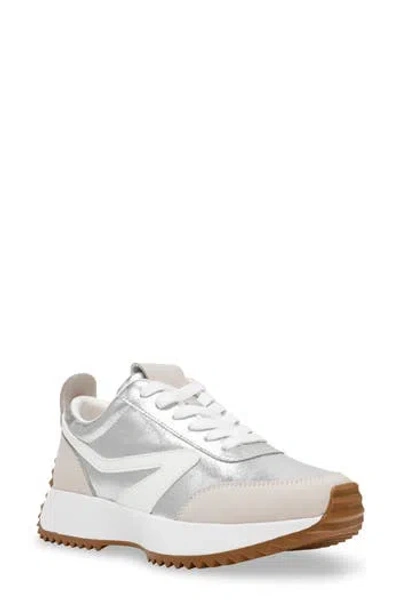 Dolce Vita Dv By  Bynx Sneaker In Silver Crinkle