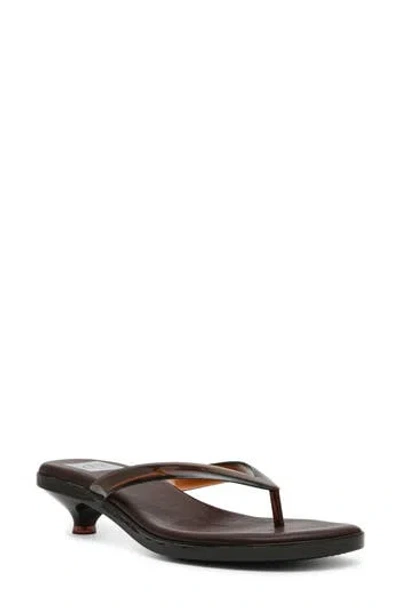 Dolce Vita Dv By  Cicely Kitten Heel Flip Flop In Brown