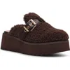 Dolce Vita Dv By  Cozy Faux Shearling Platform Clog In Brown
