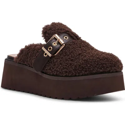 Dolce Vita Dv By  Cozy Faux Shearling Platform Clog In Brown