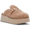 Dolce Vita Dv By  Cozy Faux Shearling Platform Clog In Brown