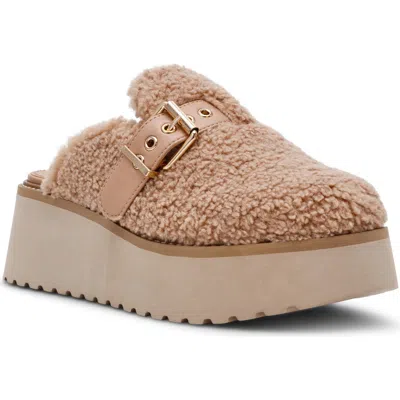 Dolce Vita Dv By  Cozy Faux Shearling Platform Clog In Brown