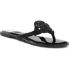 Dolce Vita Dv By  Gotie Rhinestone Strap Slide Sandal In Black Patent