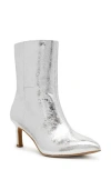 Dolce Vita Gradie Womens Faux Leather Kitten Heel Ankle Boots In Silver