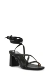 Dolce Vita Dv By  Haze Ankle Tie Black Heel Sandal In Black Smooth