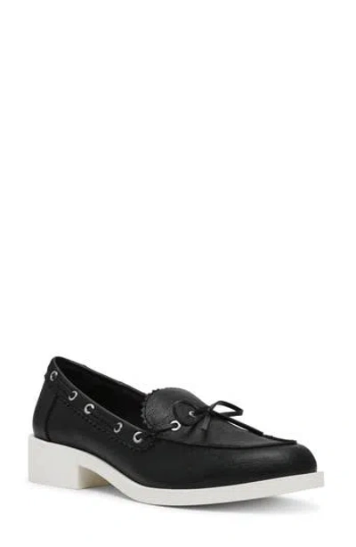 Dolce Vita Dv By  Lagoon Block Heel Boat Shoe Loafer In Black