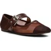 Dolce Vita Dv By  Mellie Mary Jane Flat In Chocolate Mesh