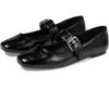 Dolce Vita Dv By  Mellie Mary Jane Women 10 Black Faux Leather Flat Shoes Rhs3499
