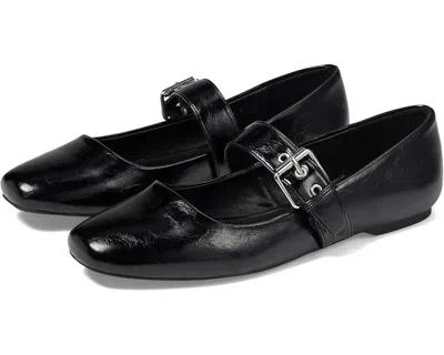 Dolce Vita Dv By  Mellie Mary Jane Women 10 Black Faux Leather Flat Shoes Rhs3499