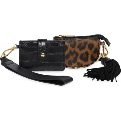 Dolce Vita Dv By  Mirela Faux Leather Bag Charm Set In Black/ Multi