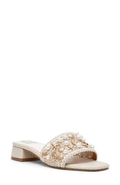 Dolce Vita Dv By  Nillian Embellished Slide Sandal In White