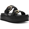 Dolce Vita Dv By  Serpent Platform Slide Sandal In Black Smooth
