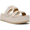 Dolce Vita Dv By  Serpent Platform Slide Sandal In Ivory Smooth