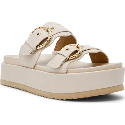 Dolce Vita Dv By  Serpent Platform Slide Sandal In Ivory Smooth