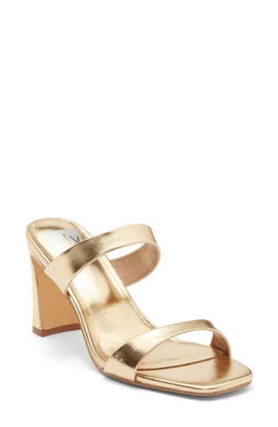 Dolce Vita Dv By  Veniss Block Heel Slide Sandal In Gold