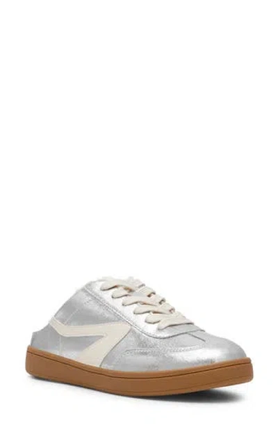 Dolce Vita Dv By  Vitally Faux Shearling Lined Mule Sneaker In Silver Plush