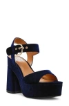 Dolce Vita Dv By  Wayward Platform Sandal In Navy Velvet