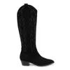 Dolce Vita Dv  Kitschy Western Boots Womens Us 7 Black Knee High Side Zip Zpo3442