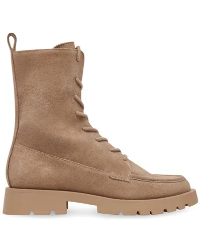 Dolce Vita Eadie Suede Lace-up Boot In Beige