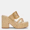 Dolce Vita Edwina Raffia Platform Slide Sandal In Multi