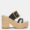 Dolce Vita Edwina Raffia Platform Slide Sandal In Multi