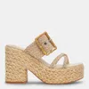 Dolce Vita Edwina Raffia Platform Slide Sandal In Multi
