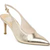 Dolce Vita Elasi Pointed Toe Slingback Pump In Gold