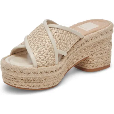 Dolce Vita Eldora Espadrille Platform Slide Sandal In Nude