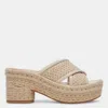 Dolce Vita Eldora Heels Natural White Raffia In Beige