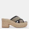 Dolce Vita Eldora Espadrille Platform Slide Sandal In Black