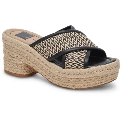 Dolce Vita Eldora Womens Woven Straw Platform Sandals In Multi