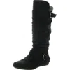Dolce Vita Ella Way Womens Buckle Faux Suede Mid-calf Boots In Black