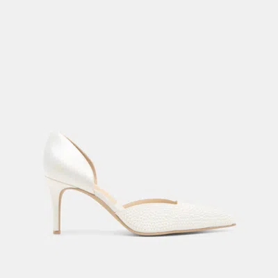 Dolce Vita Eloy Pearl Heels True White Satin