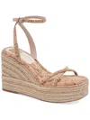 Dolce Vita Elvia Womens Ankle Strap Slip On Wedge Sandals In Beige