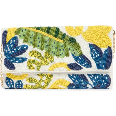 Dolce Vita Embroidered Beaded Envelope Clutch In Multi
