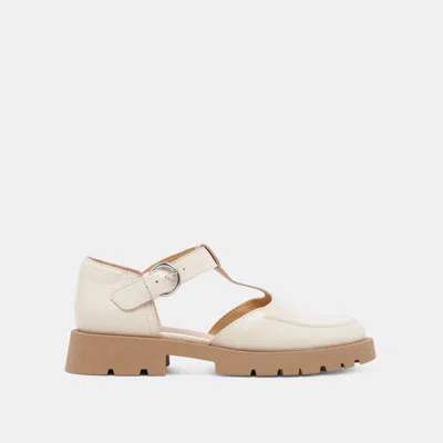 Dolce Vita Emilio Flats Cream Crinkle Patent Leather