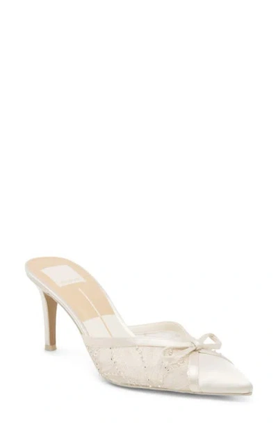 Dolce Vita Emmet Pointed-toe Heeled Mules In White