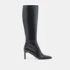 Dolce Vita Emmi Wide Calf Boots Black Leather In Animal Print