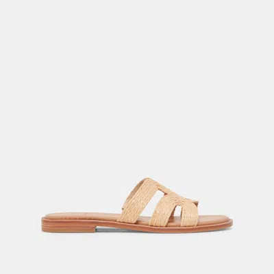 Dolce Vita Emon Wide Sandals Lt Natural Raffia
