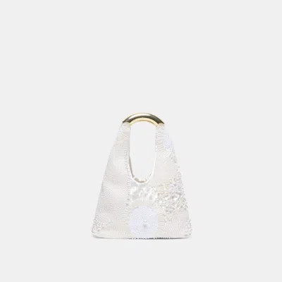 Dolce Vita Evelise Mini Handbag In White Pearl Satin By