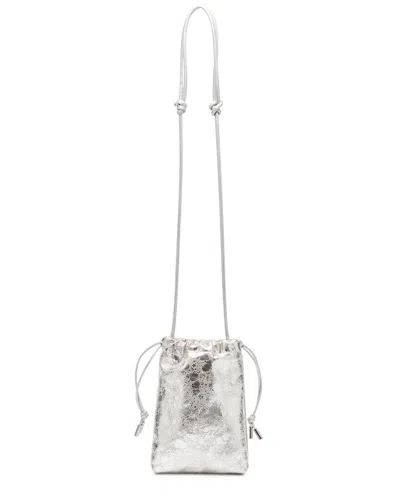 Dolce Vita Evie-b Leather Crossbody In Silver
