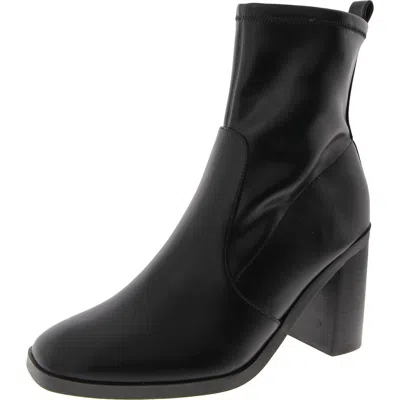 Dolce Vita Fable Womens Faux Leather Square Toe Ankle Boots In Black