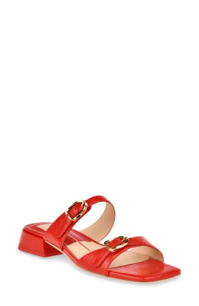 Dolce Vita Fabola Slide Sandal In Chili Crinkle Patent