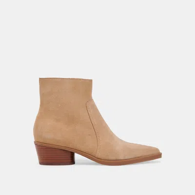 Dolce Vita Fahari H2o Wide Booties Camel Suede In Brown